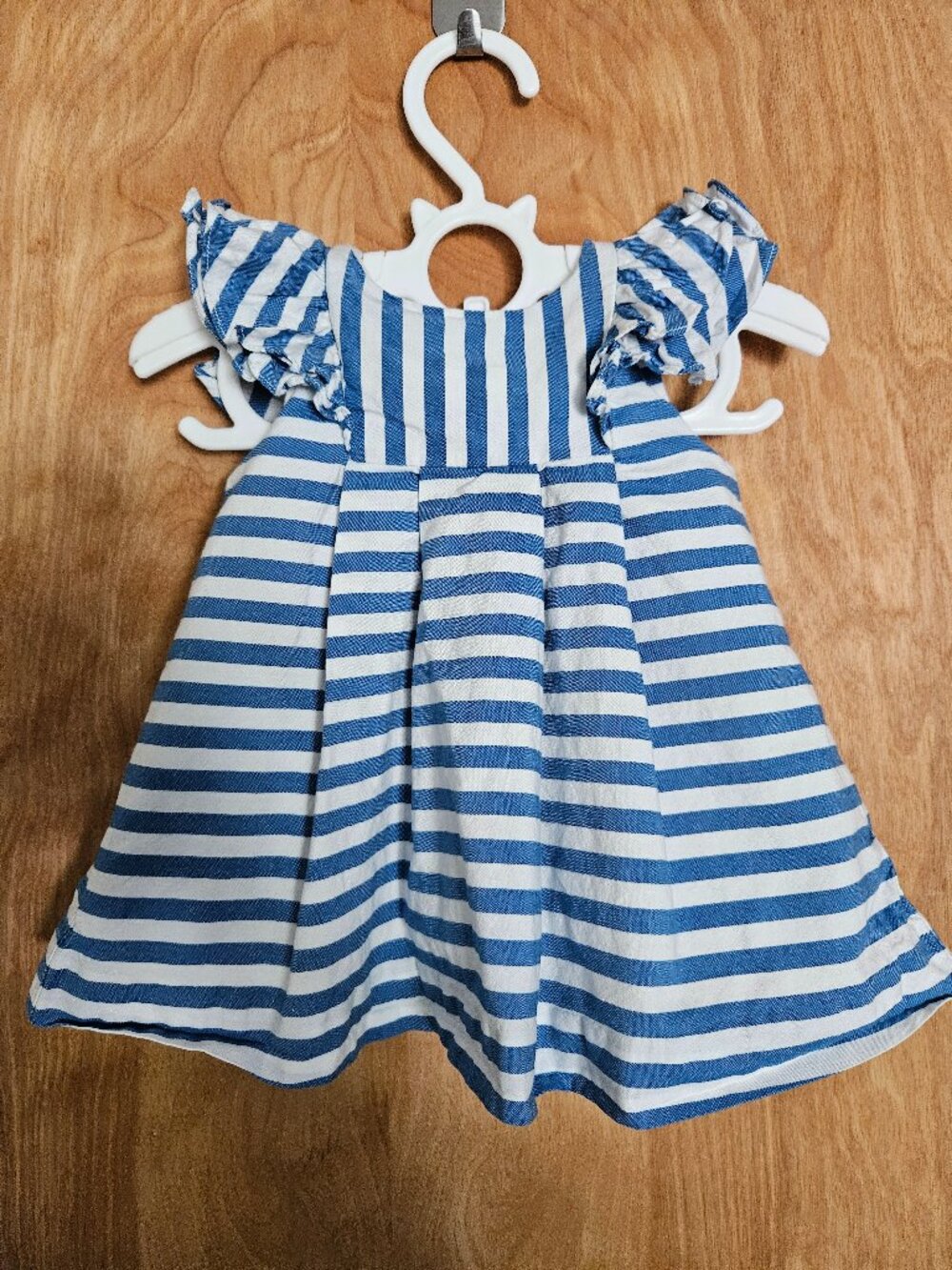 Jacadi Bleu/Blanc Oxford Striped Dress